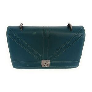 Store Return Pierre Cardin Teal Leather Medium Structured Shoulder Bag